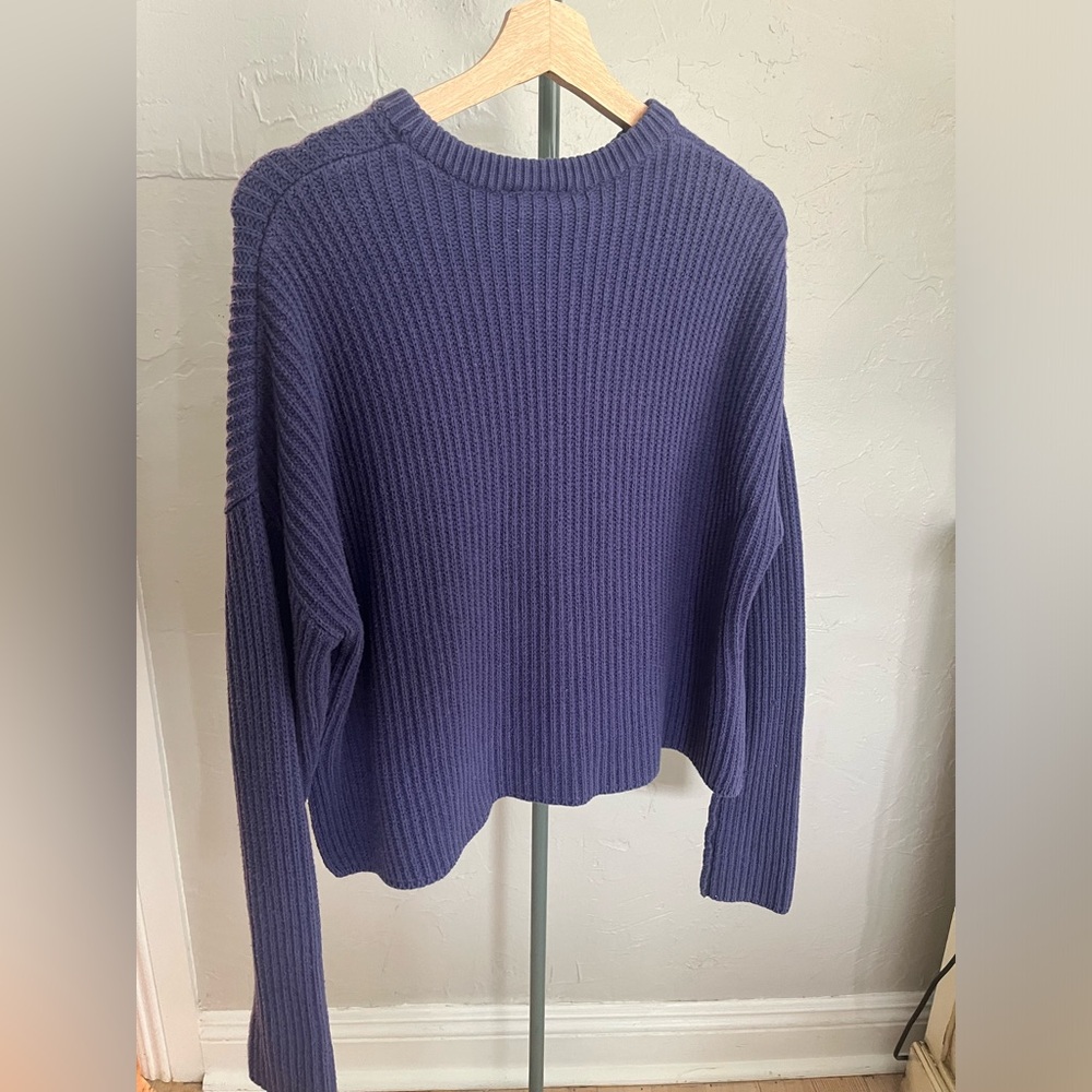Monki Crewneck Purple Rib Sweater